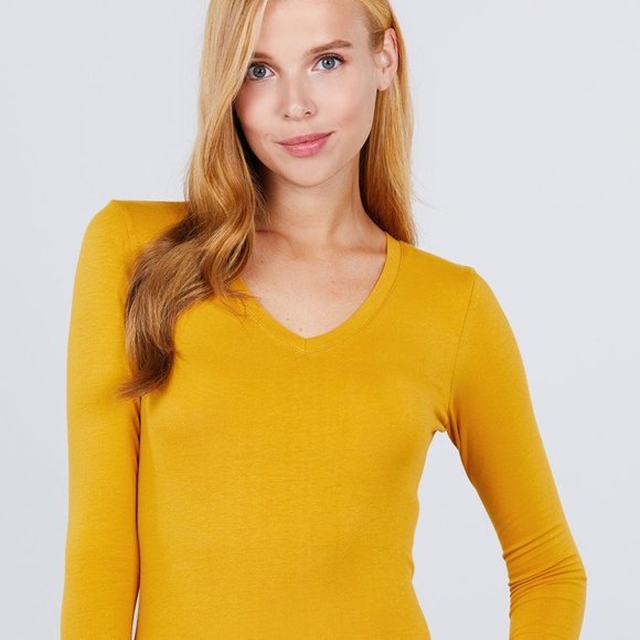 Cotton Jersey V-Neck Top - Picture 10 of 16